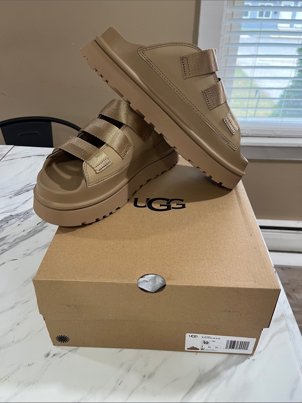 UGG Women's Chunky Double-Strap Sandals in Taupe